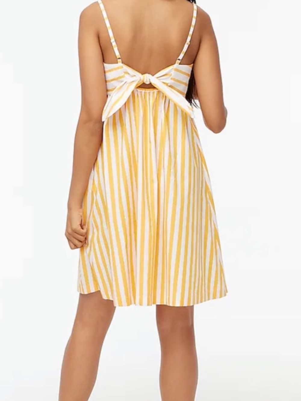 NWT J. Crew Factory Tie-Back Marigold/White Cotton Sundress Size 2 - Picture 5 of 16
